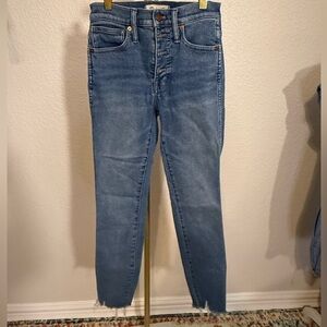 Madewell 10” High Rise Skinny Jeans in Medium Blue Wash